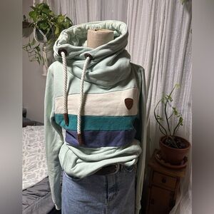 Wanakome Mint Green Colorblock Hoodie